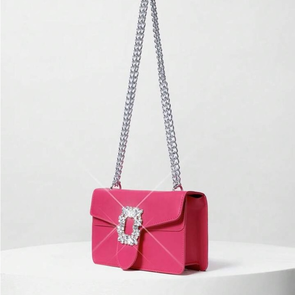 Elegant Pink Chain Strap Bag